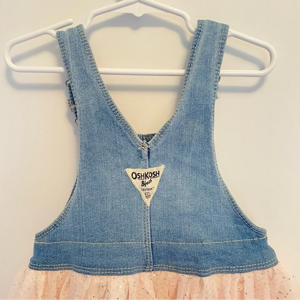 OshKosh B'gosh Toddler Girls Pink Tulle Unicorn Skirtall Jumper Dress 2T NWT